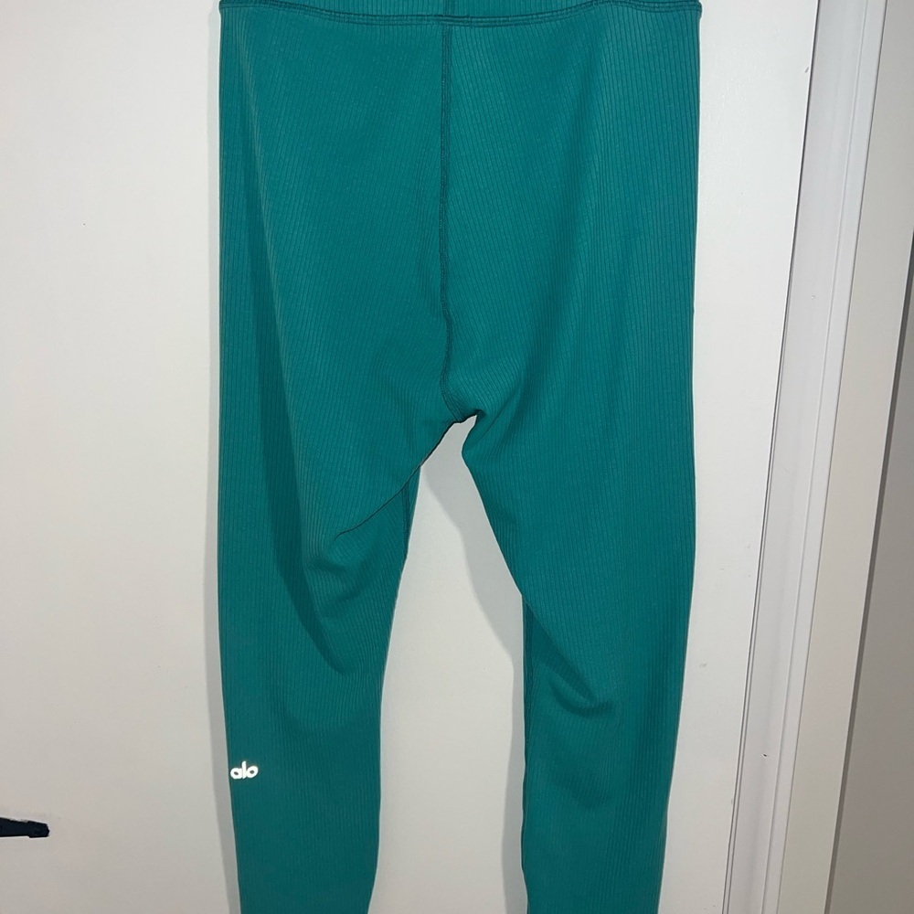 Alo Teal Ribbed Leggings - Picture 4 of 5